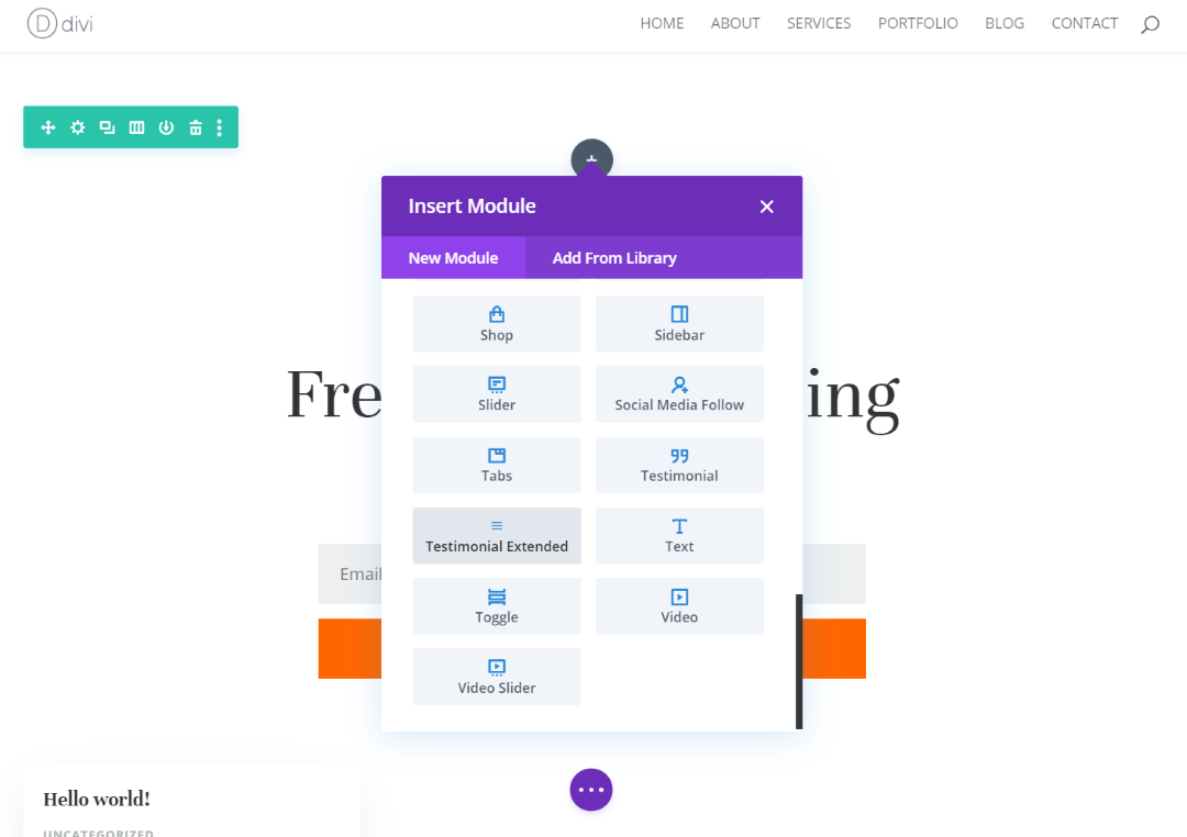 Divi testimonial slider module of the Divi Testimonial Extended plugin