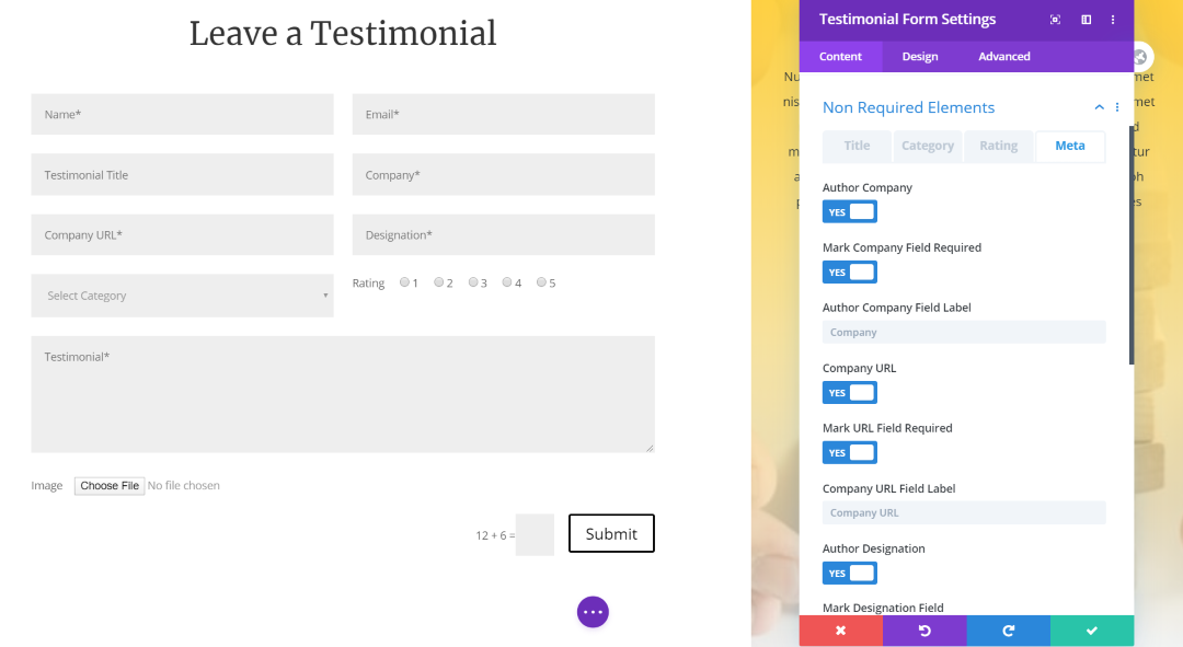 Testimonial Form