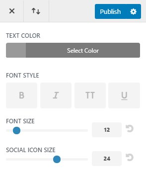 Set footer social icon size