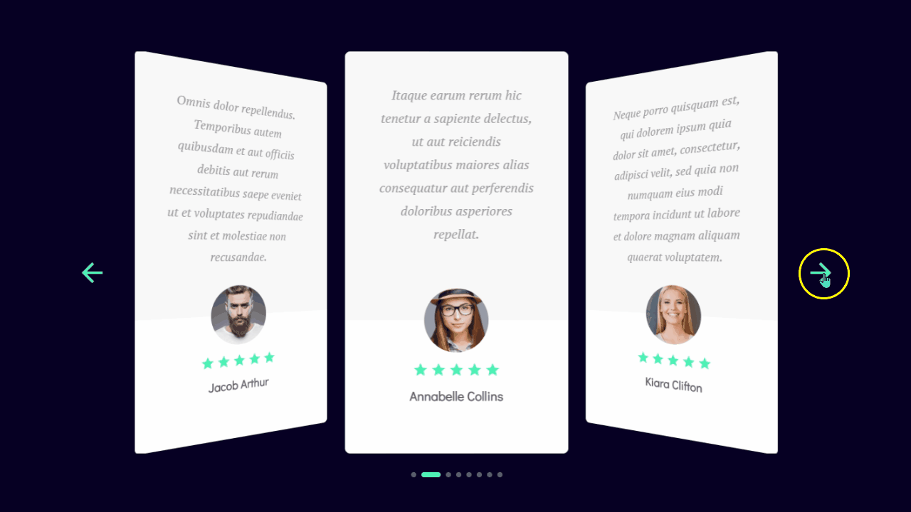 Divi testimonial slider animation 03