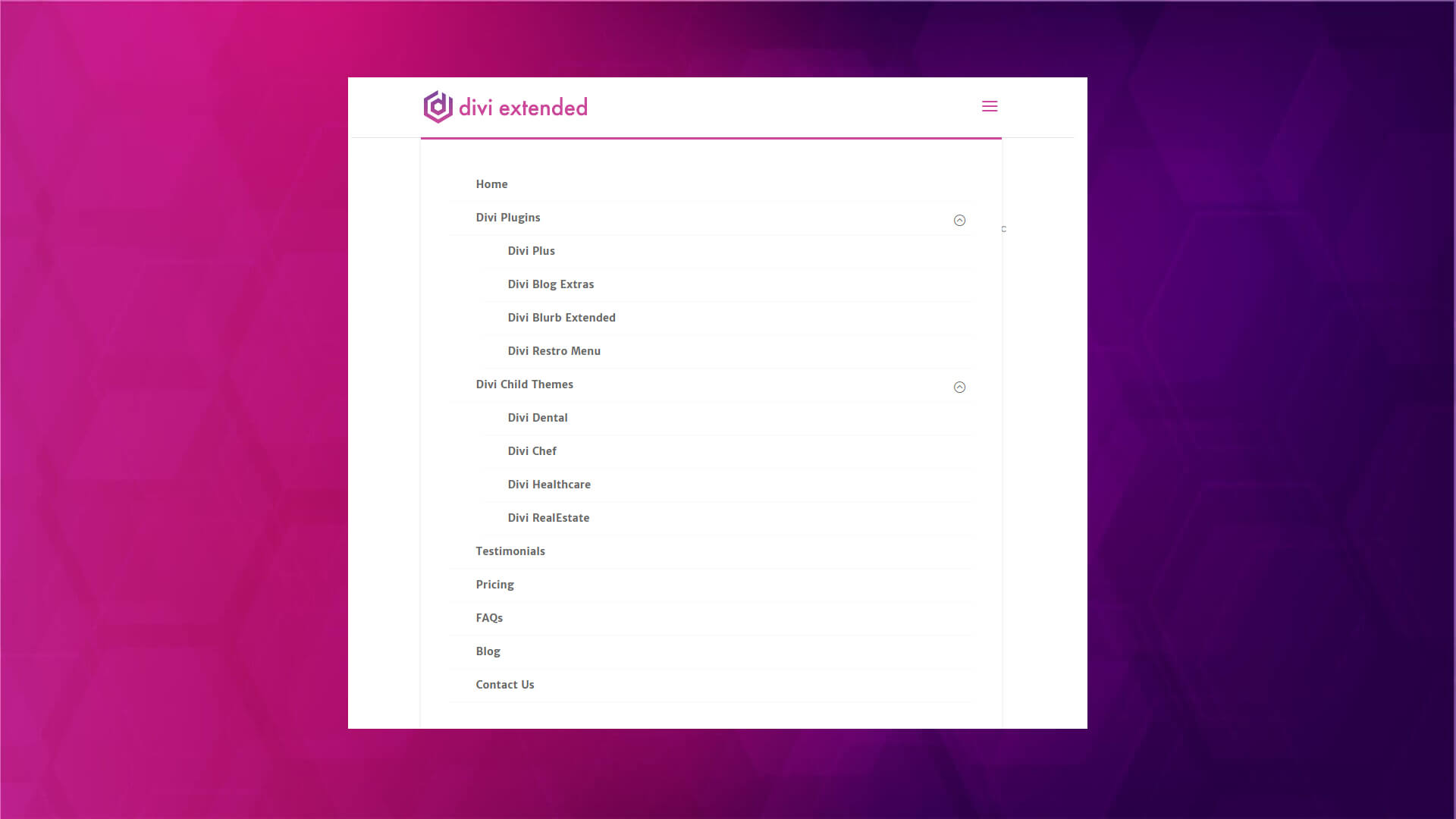 Creating a mobile collapsing nested menu for Divi