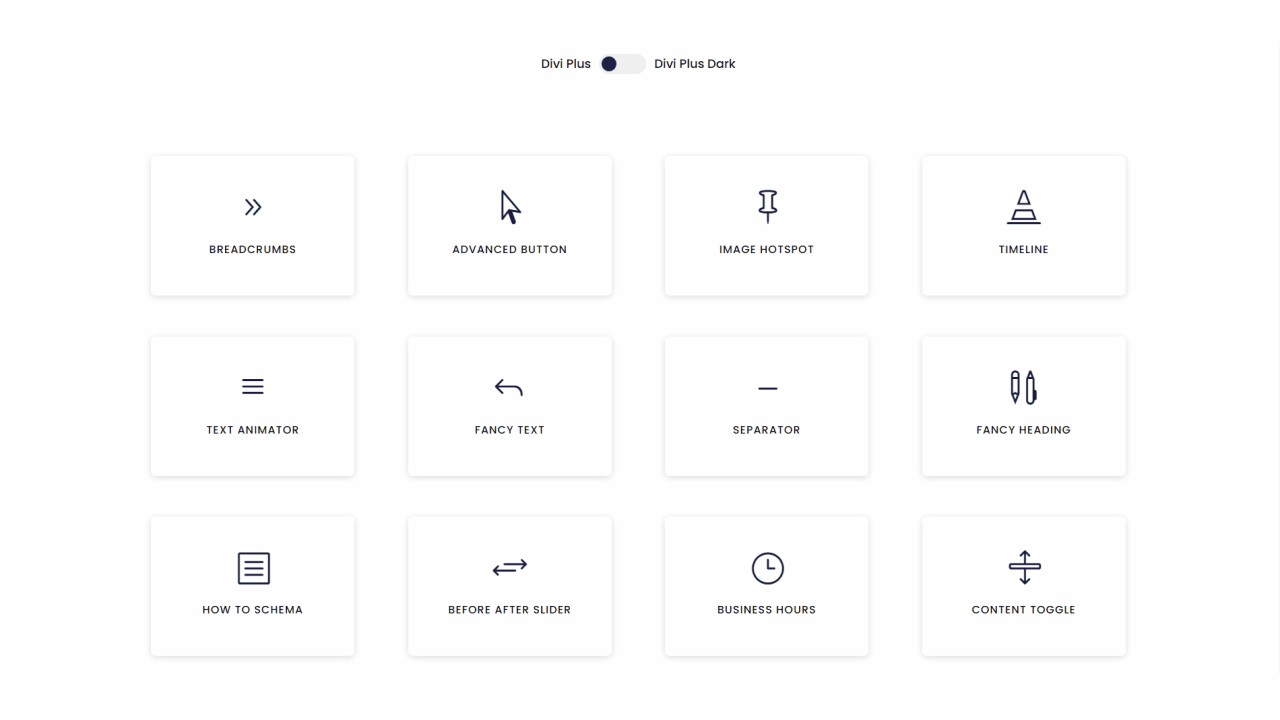 Divi content toggle for layouts