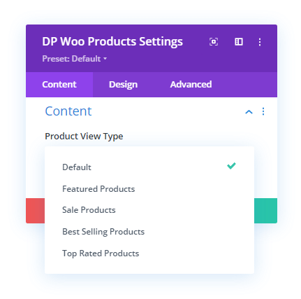 Product Type View option in Divi Plus WooCommerce Products module