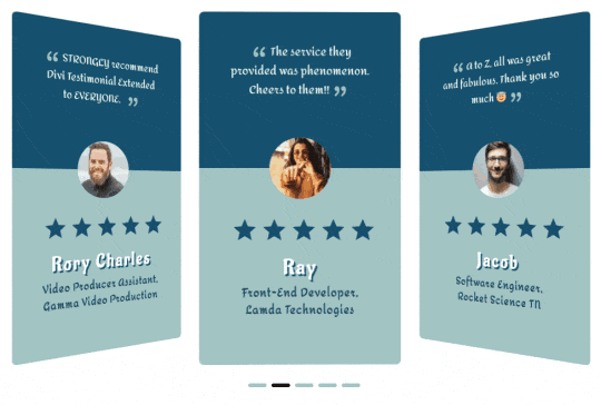 Divi testimonial slider for desktops