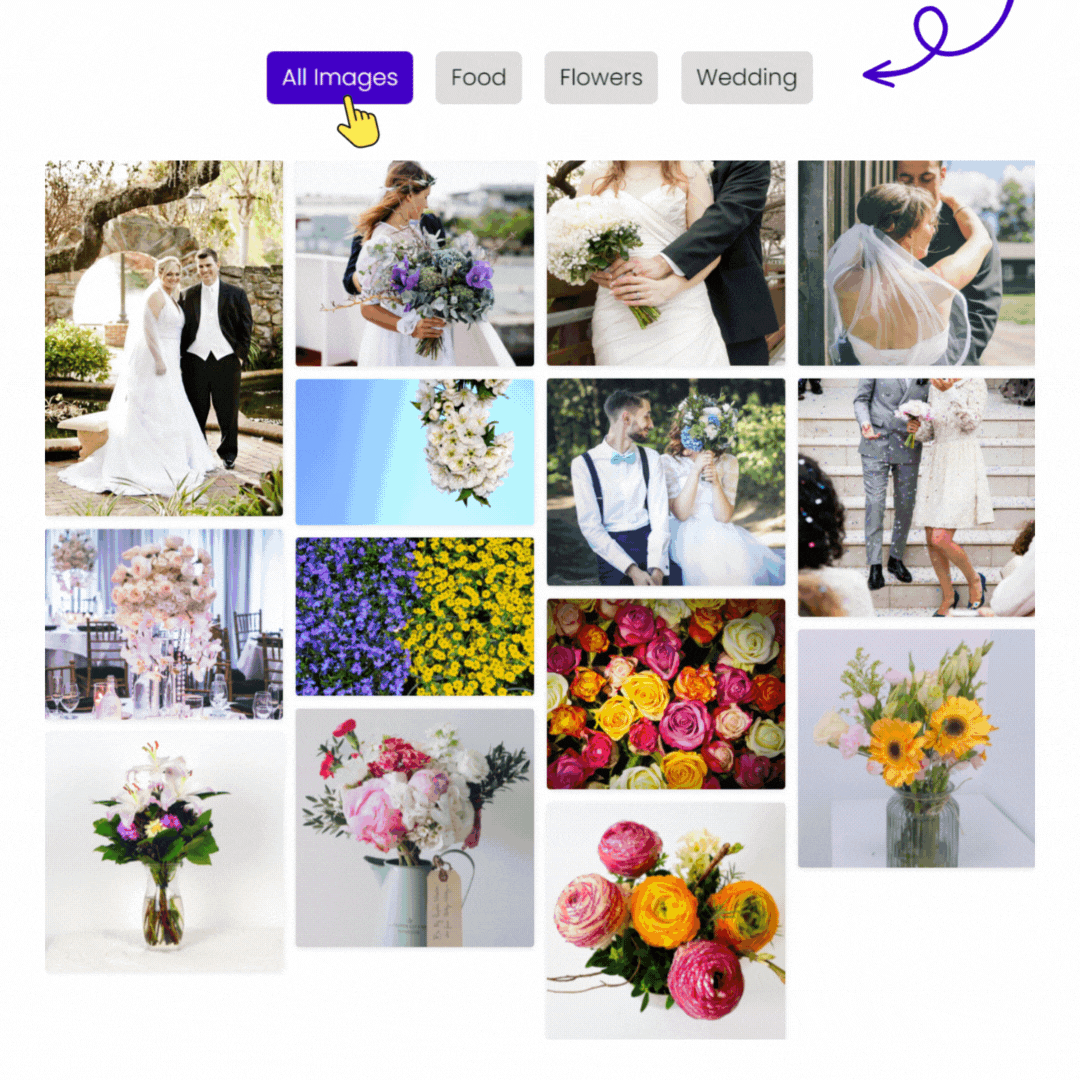 Divi filterable gallery