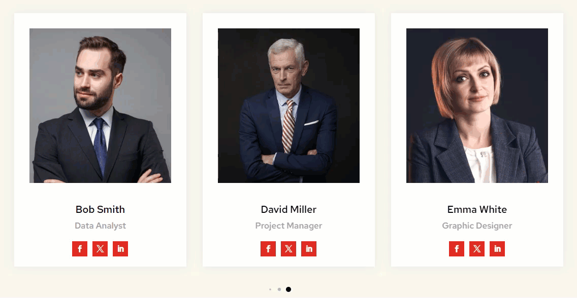 Divi Team carousel Divi Team carousel