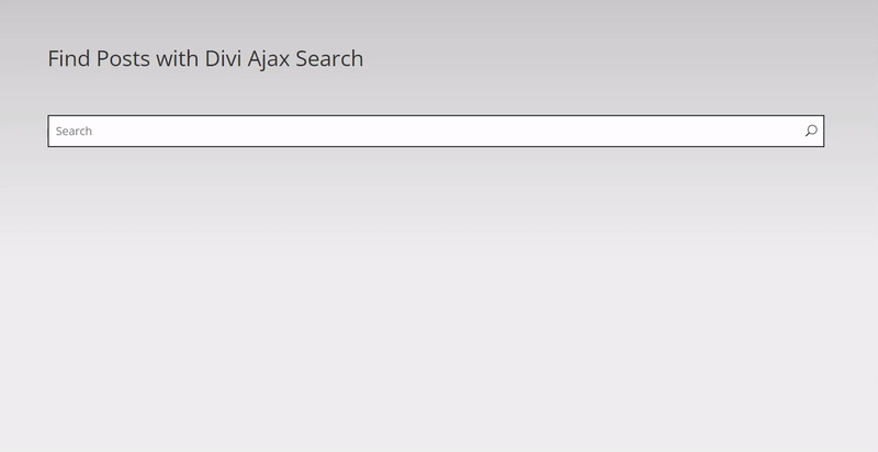 Divi ajax search plugin