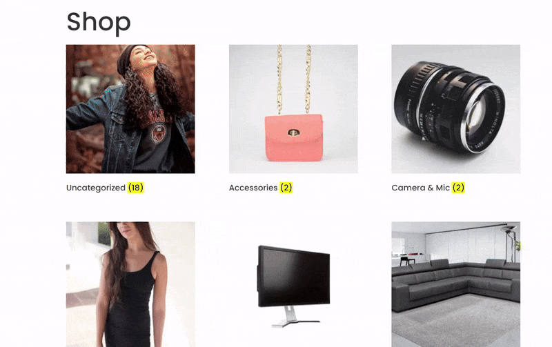 product category on WooCommerce shop page