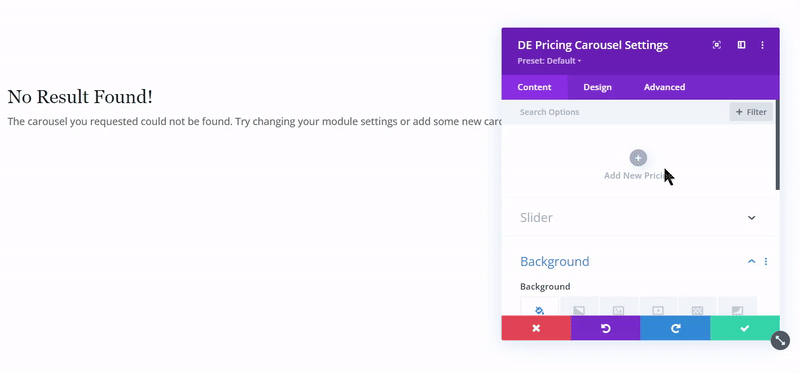 Add prices in Divi pricing slider